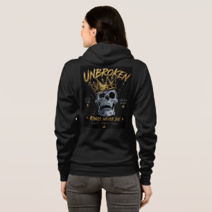 Sudadera Arte Motivacional Edgy Corona del Rey Cráneo Indom