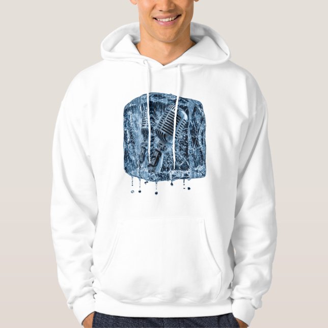 Sudadera Arte musical de bloque de hielo de micrófono vinta (Anverso)