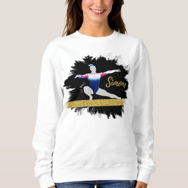 Sudadera Arte olímpico de silueta de gimnasta (Anverso)