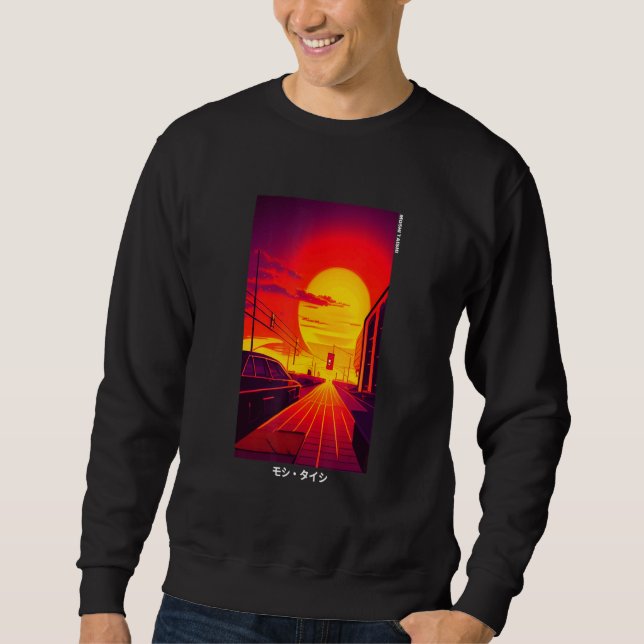 Sudadera Arte Otaku japonés Vaporwave Synthwave Retro de lo (Anverso)