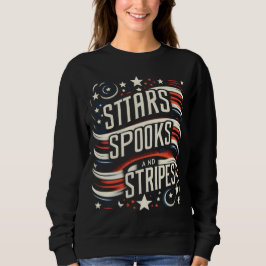 Sudadera Arte patriótico moderno: estrellas, libros y rayas