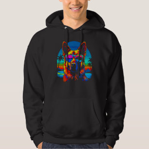 Sudadera Arte Perro Pastor Alemán Gafas de Sol Vacaciones