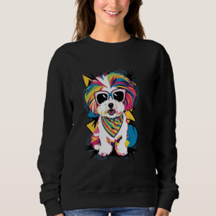 Sudadera Arte pop colorido Retrato de Amante de Bichon