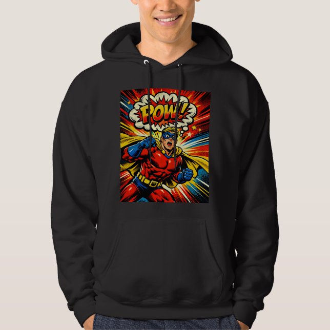 Sudadera Arte Pop Comic Retro Superhéroe POW! (Anverso)
