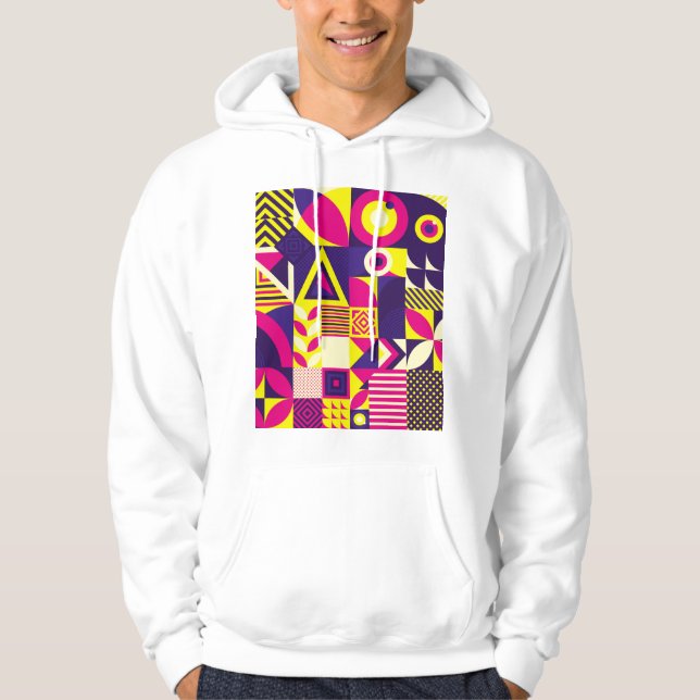Sudadera Arte pop, formas geométricas coloridas. (Anverso)