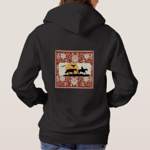 Sudadera Arte popular floral de caballo vaquero occidental