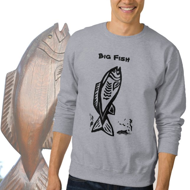 Sudadera Arte primitario de peces de grandes peces (Subido por el creador)
