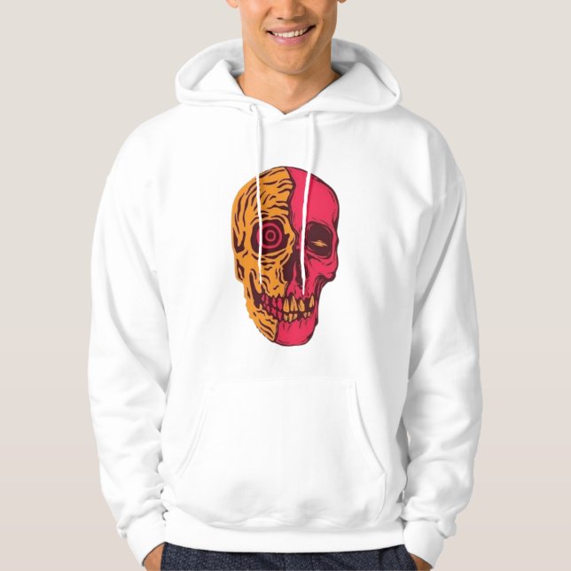 Sudadera Arte psicodélico de cráneo dividido (Anverso)