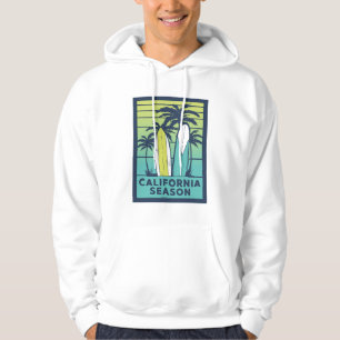 Sudadera Arte Retro California Surfboards - Línea costera d
