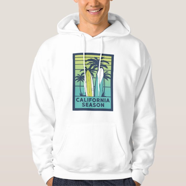 Sudadera Arte Retro California Surfboards - Línea costera d (Anverso)