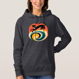 Sudadera Arte Retro de Gato Negro 