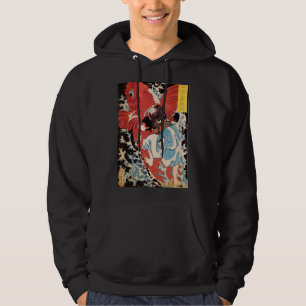 Sudadera Arte retro vintage japonés Samurai sobre el Koi