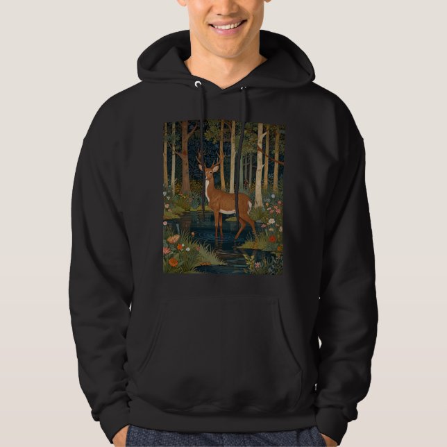 Sudadera Arte Rústico del ciervo: La vegetación forestal de (Anverso)