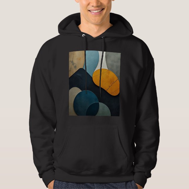 Sudadera Arte Texturizado de Formas Geométricas Abstractas  (Anverso)