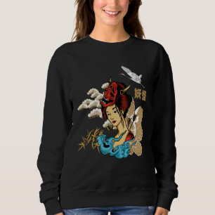 Sudadera Arte tradicional japonés de mujer yokai