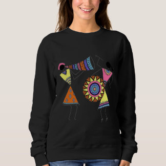 Sudadera Arte Tribal Africano Vibrante Bailarines y Músicos