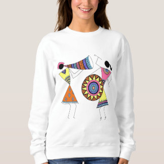 Sudadera Arte Tribal Africano Vibrante Bailarines y Músicos