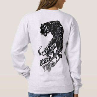 Sudadera Arte vector de tigres negros con texto de tigre ne