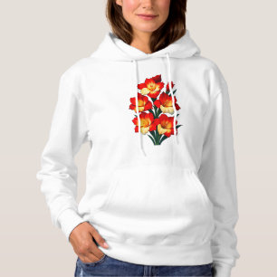 Sudadera Arte vectorial de Gladiolus rojo y blanco - Elegan