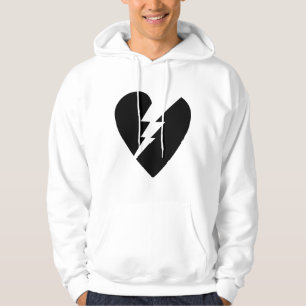 Sudadera Arte vectorial del corazón blanco y negro