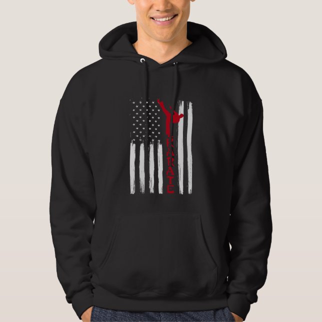 Sudadera Artes marciales bandera estadounidense luchadora d (Anverso)