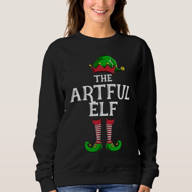 Sudadera Artful Elf Family Matching Christmas Group   PJ (Anverso)