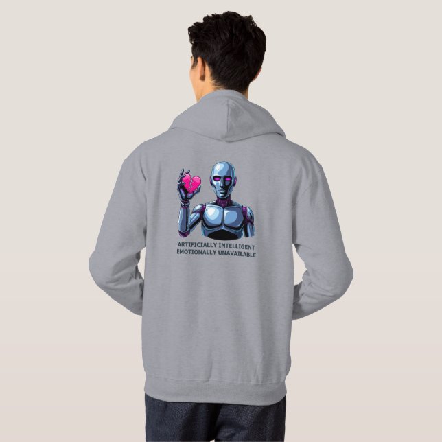 Sudadera Artificially Intelligent Emotionally Unavailable  (Reverso completo)