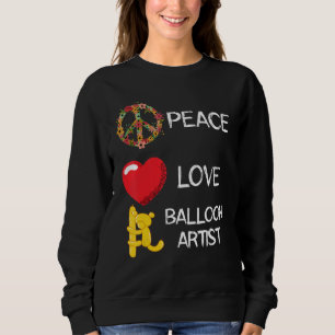 Sudadera Artista de globos de amor y paz Globo Torcido Glob