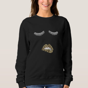 Sudadera Artista de Pestañas Femeninas Leopardo Técnica de