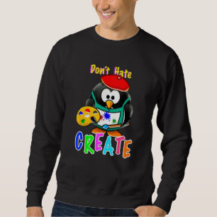 Sudadera Artista de pingüino lindo no odia crear profesor d