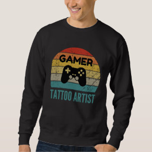 Sudadera Artista de tatuajes gamer vintage años 60 70 juego