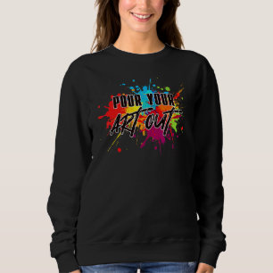 Sudadera Artista de vertido de pintura acrílica Pintor flui