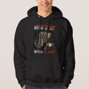 Sudadera Artista Día Bruja Noche Halloween Esqueleto Pintor