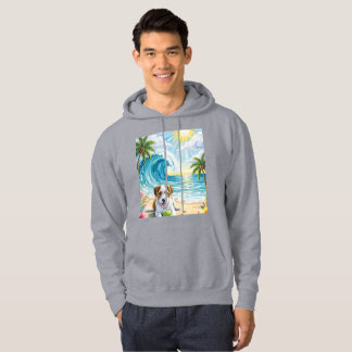 Sudadera Artistic Illustration of a Terrier Dog on a Tropic