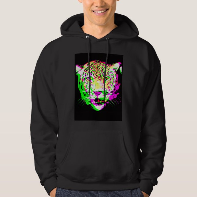 Sudadera Artistic Leopard Psychedelic Animal Cool Colorful (Anverso)