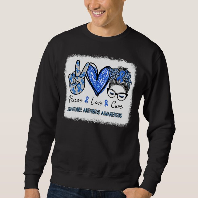Sudadera Artritis Juvenil Conciencia Cinta Azul Paz Lov (Anverso)