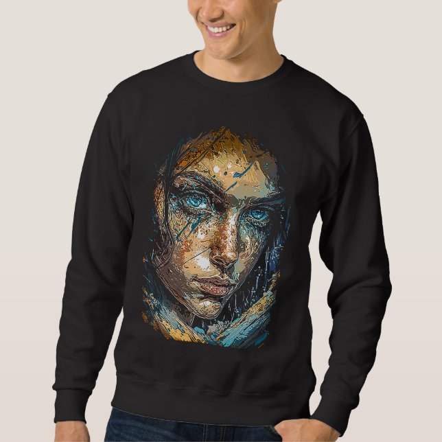 Sudadera Artwork Fantasy Portrait of a Beautiful Woman with (Anverso)