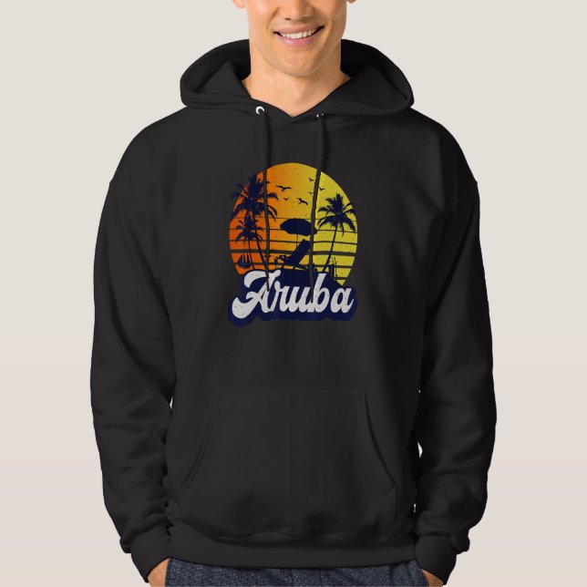 Sudadera Aruba Caribe Sunset Beach Retro (Anverso)