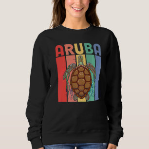 Sudadera Aruba Caribe Tortuga Mar Familia Vacaciones Retro