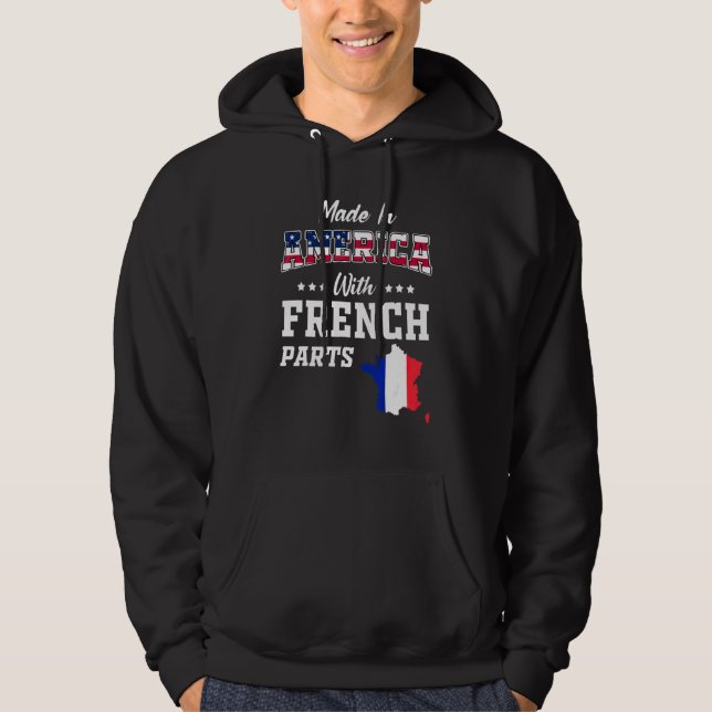 Sudadera Ascendencia de partes francesas de América mapa de (Anverso)