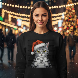 Sudadera Asesino Divertido del Árbol de Navidad del Gato Gr