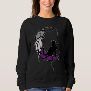Sudadera Asexual espacio de la luna Cat Lgbt Black Cat Asex