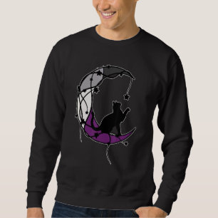 Sudadera Asexual espacio de la luna Cat Lgbt Black Cat Asex