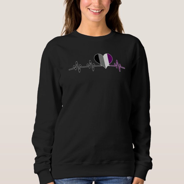 Sudadera Asexual Heartbeat Life Love Heart Trendy Cute Prid (Anverso)