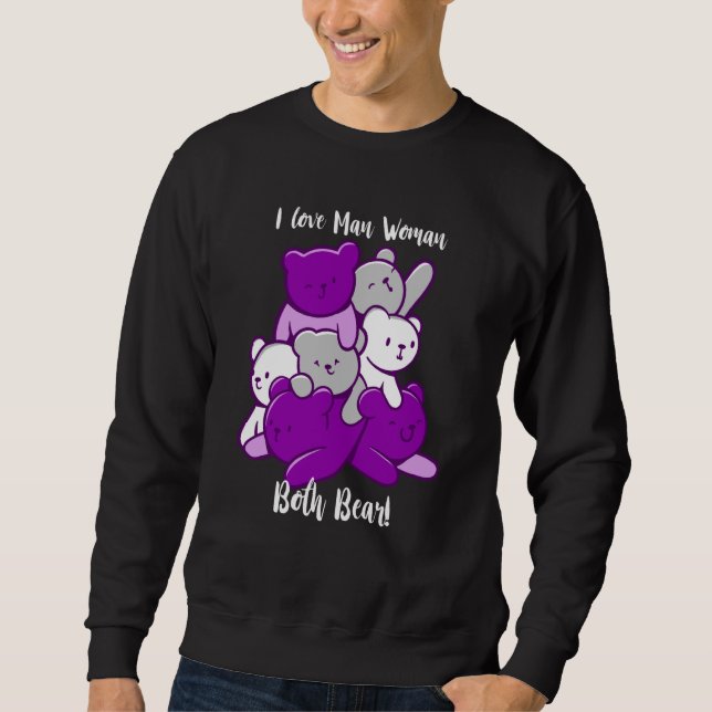 Sudadera Asexual I Love Man Woman Both Bear Asexuality Ace  (Anverso)