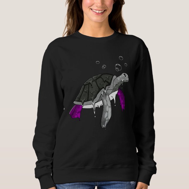Sudadera Asexual Pride Ace Flag Sea Turtle Subtle LGBTQ (Anverso)