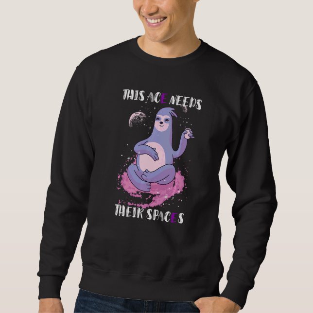 Sudadera Asexual This Ace Needs Their Spaces Sloth Galaxy A (Anverso)