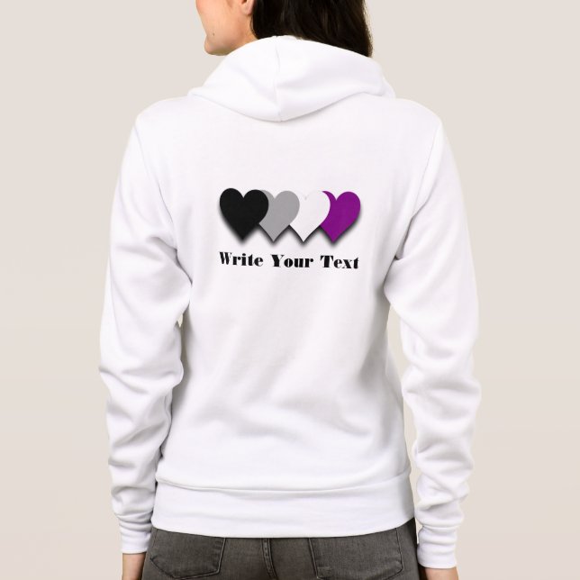 Sudadera Asexualidad corazones de orgullo Hoodie (Reverso)