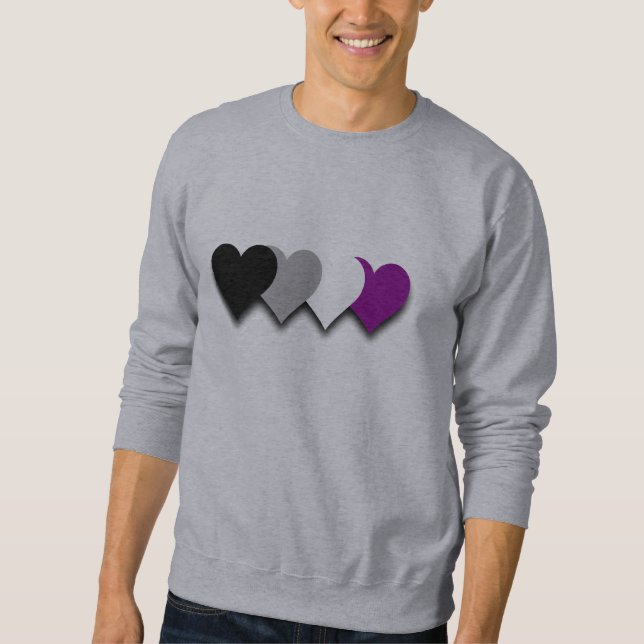 Sudadera Asexualidad corazones de orgullo Sweshirt (Anverso)