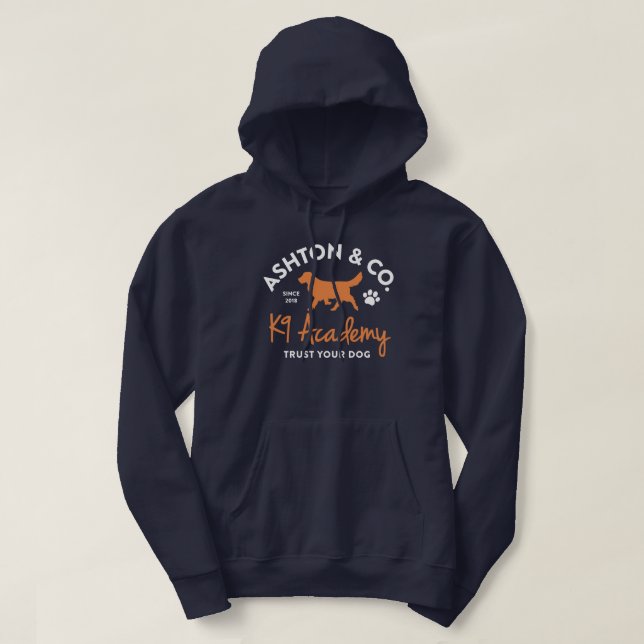 Sudadera Ashton & Co. K9 Academy 2c Oscuro  (Diseño del anverso)